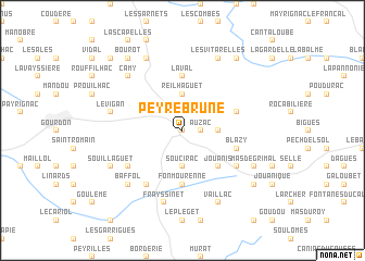 map of Peyrebrune