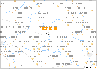 map of Pėžaičiai