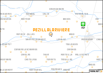 map of Pézilla-la-Rivière