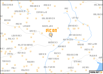 map of Pićan