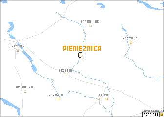 map of Pieniężnica