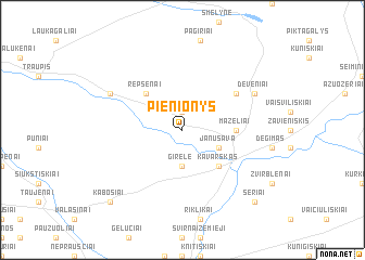 map of Pienionys