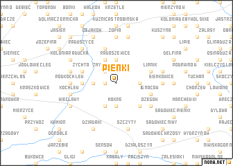 map of Pieńki