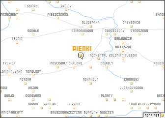 map of Pieńki