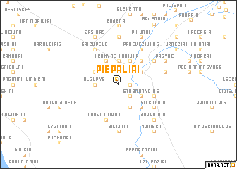 map of Piepaliai