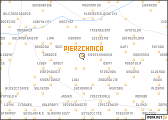 map of Pierzchnica