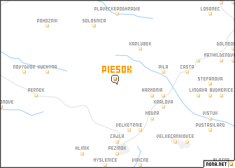 map of Piesok