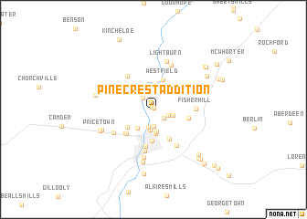 map of Pinecrest Addition