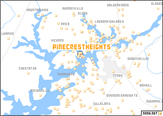 map of Pinecrest Heights