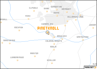 map of Pinet Knoll