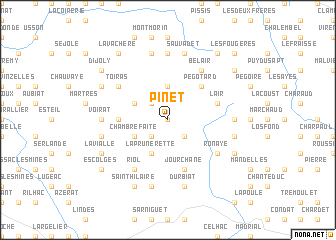 map of Pinet