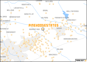 map of Pinewood Estates