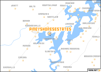 map of Piney Shores Estates