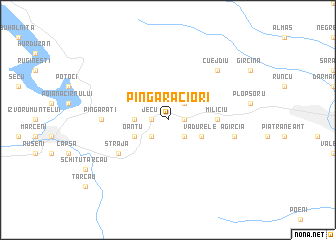 map of Pîngărăciori