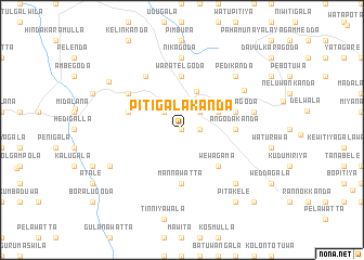 map of Pitigalakanda