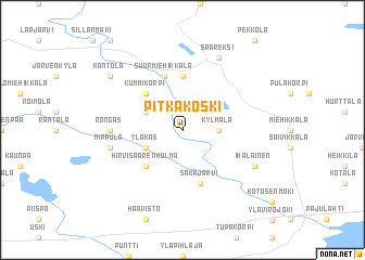 map of Pitkäkoski