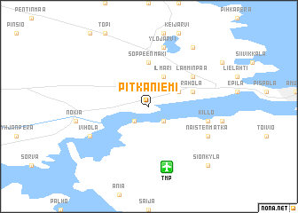 map of Pitkäniemi