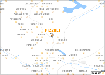 map of Pizzoli