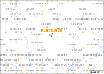 map of Plačovice