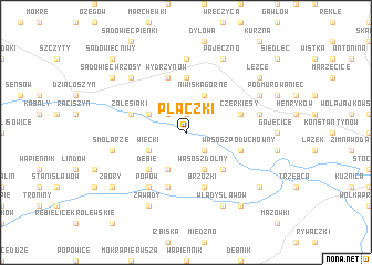 map of Płaczki