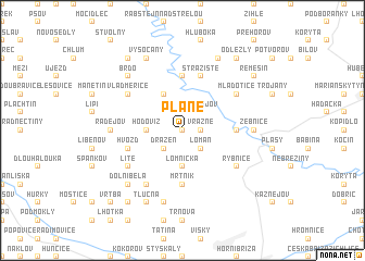 map of Pláně