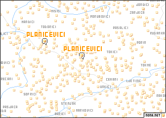 map of Planičevići