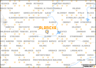 map of Plánička