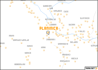 map of Planinica