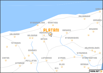 map of Platani