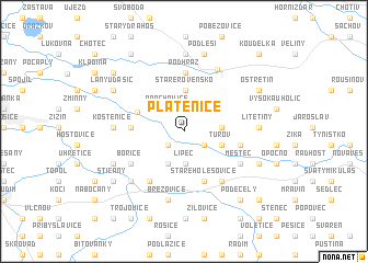 map of Platěnice