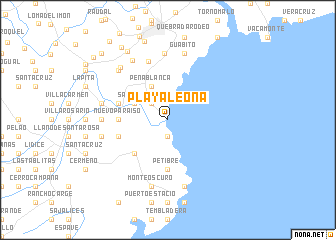 map of Playa Leona