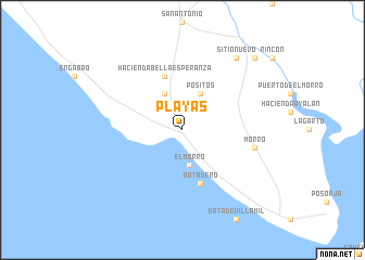 map of Playas