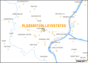 map of Pleasant Valley Estates