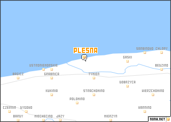 map of Pleśna