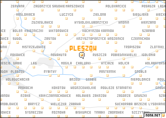 map of Pleszów