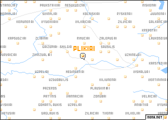 map of Plikiai