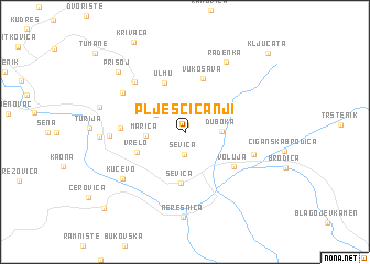 map of Plješćicanji