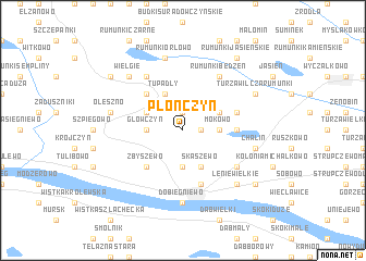 map of Płonczyn