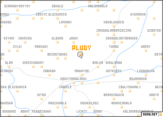 map of Płudy