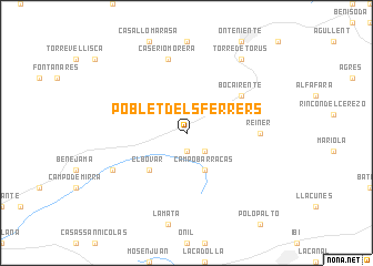 map of Poblet dels Ferrers
