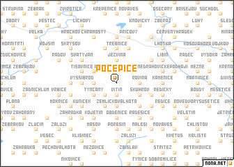 map of Počepice