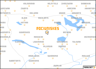 map of Pociūniškės