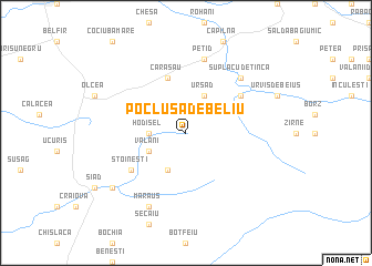 map of Pocluşa de Beliu