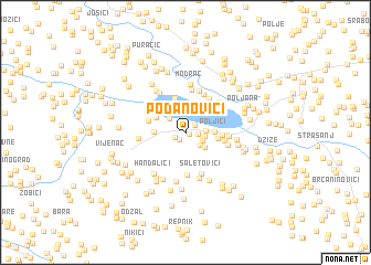 map of Podanovići