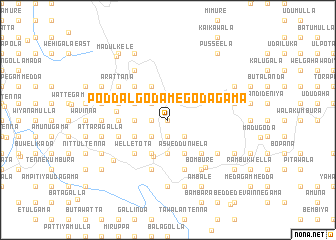 map of Poddalgoda Megodagama