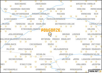 map of Podgórze