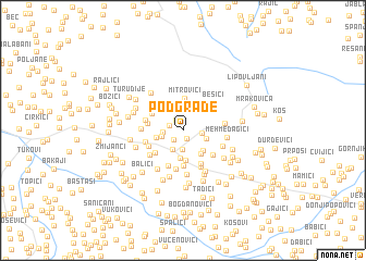 map of Podgrađe