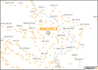 map of Podivače