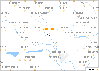 map of Podivín