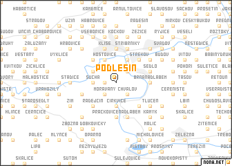 map of Podlešín